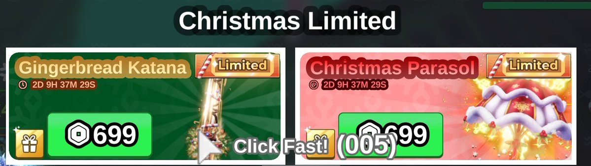 findingrazor's tweet image. wts skin rod fish it via gift in game christmas limited‼️
frozen krampus schyte : 89.900
gingerbread katana : 69.900
christmas parasol : 69.900

yuk order sebelum abis eventnya
#zonauang #zonajajan #gamepassfishit #giftfishit #wtsgigfishit