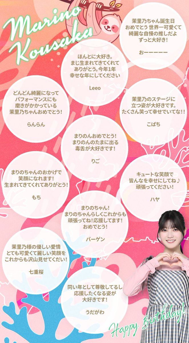 バースデー寄せ書き🎂】 先日、誕生日を迎えた幸阪茉里乃さんへ アプリ