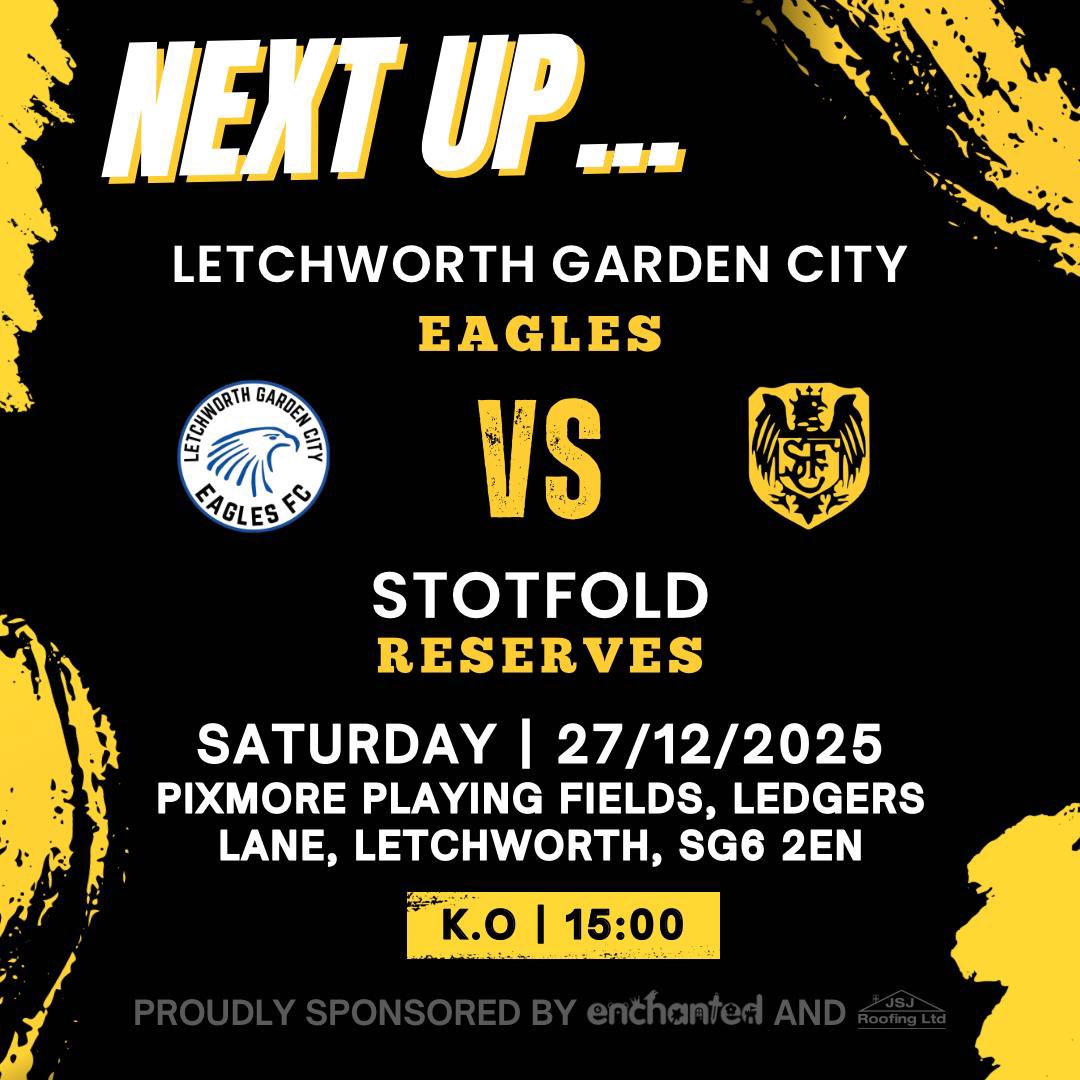 stotfoldDevs's tweet image. Tomorrow we make the short journey for a festive local derby with @LGCEaglesFC no doubt it will be a cracker of a game so get down and have a watch.
#UpTheFold 🟠⚫️