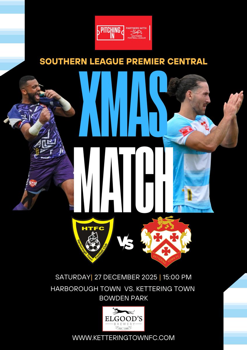 KTFCOfficial's tweet image. Up Next: Bees vs Poppies Match Preview 
ketteringtownfc.com/up-next-match-…
📍Harborough Town vs KTFC
📅Saturday 27 Dec
⚽️KO 15:00
#KTFC