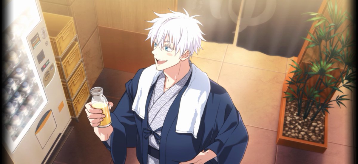 lightningclare's tweet image. GTG's (Great Teacher Gojo) day off

-call Utahime-sensei just to annoy her
-calls Ijichi on duty to pick him up
-texts 1st years in a mission about souvenirs
-enjoys sweet fruit-flavored milk

Even on his day off he never stops being who he is. And yet somehow...