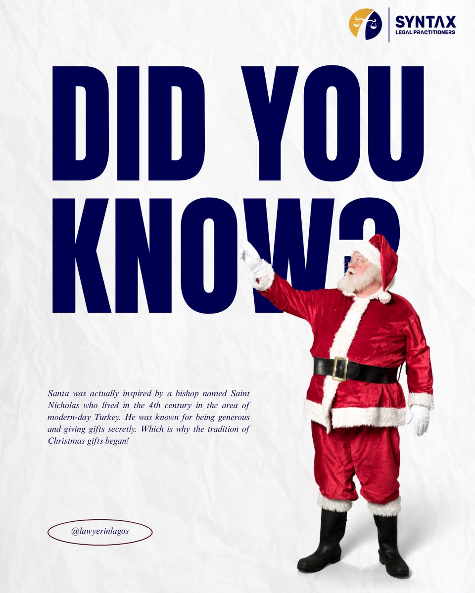 Happy Boxing Day 🎁 

Unwrap joy, share generosity, and celebrate the spirit of giving, just like Saint Nicholas did centuries ago.

#BoxingDay #FunFactFriday #SpreadJoy #LawyerInLagos
