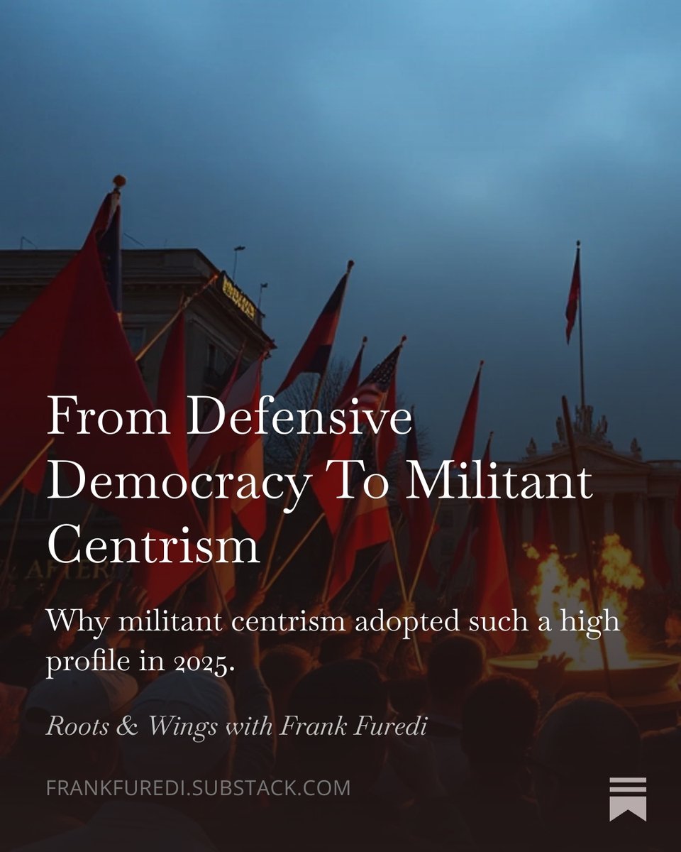 Furedibyte's tweet image. From Defensive Democracy To Militant Centrism, by 

By the early 1990s virtually all the mainstream parties of western societies came under the spell of technocratic centrism. The more that the legacy parties mutated into a centrists managerial technocracy, the more public life…