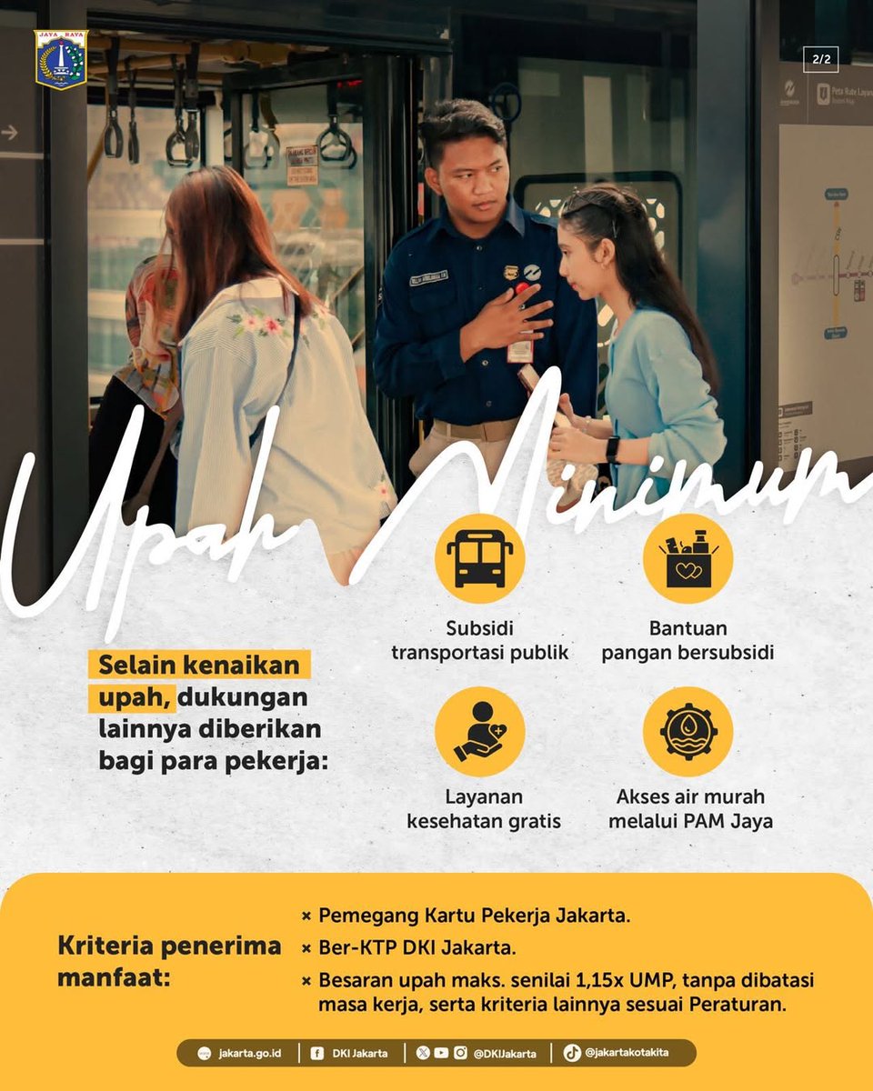 UMP DKI jakarta 5,7 juta di tahun 2026. Kamu termasuk Kartu Pekerja Jakarta? Selain UMP, banyak juga manfaatnya