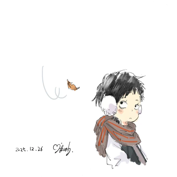 年末を感じる少年