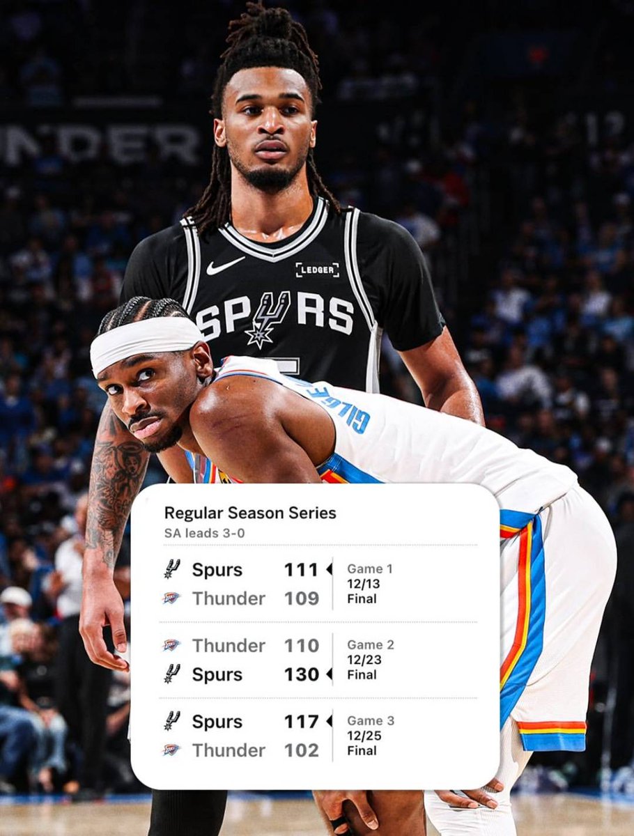 capio_eth's tweet image. It's official, the Spurs are the thunders daddies. 

Merry Christmas from Wemby to Oklahoma 

#wemby for president