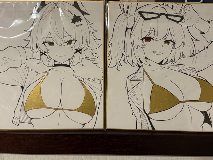 冬コミ頒布予定の色紙。もうちょい描き足していくんでちょっと値上げしていいですかね? 