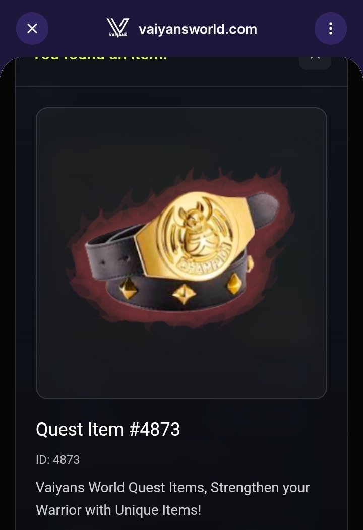 sjefur's tweet photo. I just found Quest Item #4873 in @Vaiyansworld Item Quest!
Try your luck → https://t.co/2xSMrOaXlA #Vaiyans #ItemQuest #VeChain https://t.co/SrHDn8K3Uj