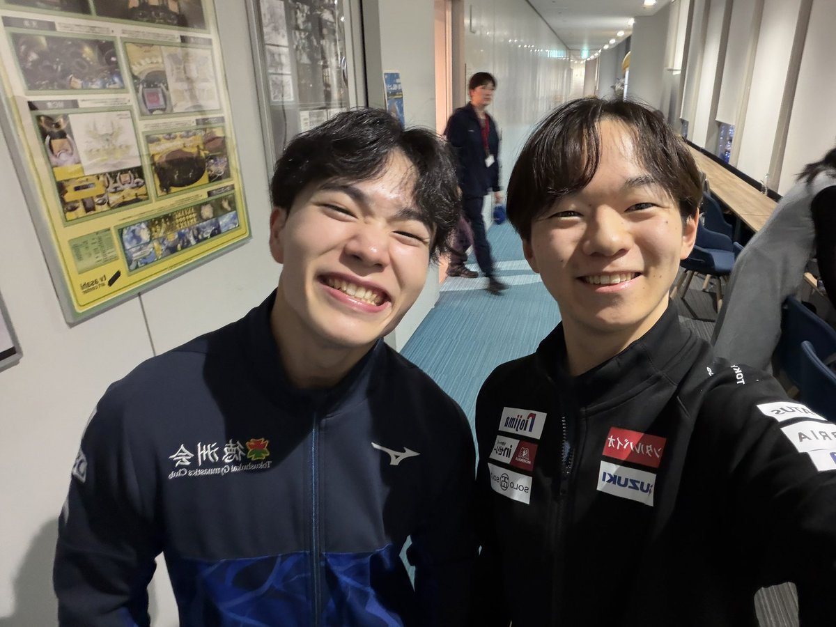 yuma_kagiyama05's tweet image. 明日、12月27日（土）22:00〜23:00 OA
「サタデーステーション」内のスポーツコーナーにて、同級生の岡慎之助選手との対談が放送される予定です！

約4年ぶりの再会で、いろいろなことをたくさんお話ししました。
あっという間の対談で、めちゃくちゃ楽しかったです！
ぜひご覧ください⛸️🤸🏻