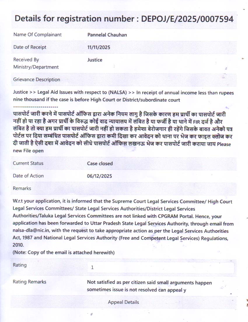 AdvocateSant's tweet photo. @Uppolice @diggorakhpur @kushinagarpol @rpolucknow @passportsewa @NALSALegalAid @passportsevamea We request that the applicant's case be considered and a passport be issued. https://t.co/y3PV3o4yVD