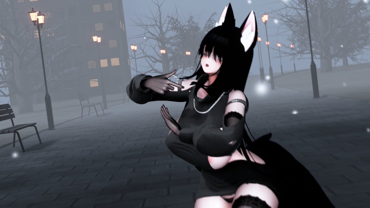 새 헤어넣고 귀찮아서 MMD에서사진찍었는데 눈만나서신난 댕댕이가되어버렸다
