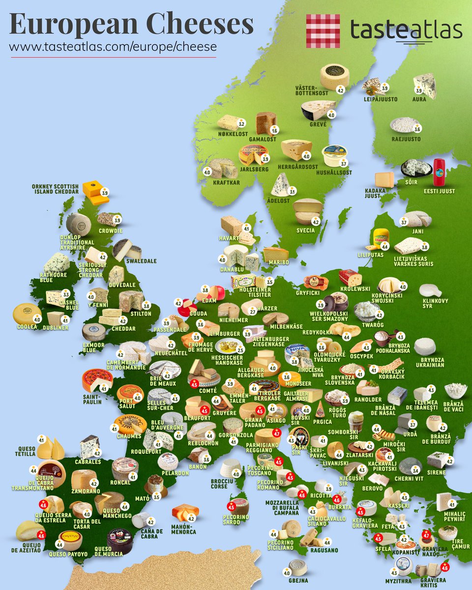 Civixplorer's tweet image. 🧀 Which country makes the best cheese in Europe?