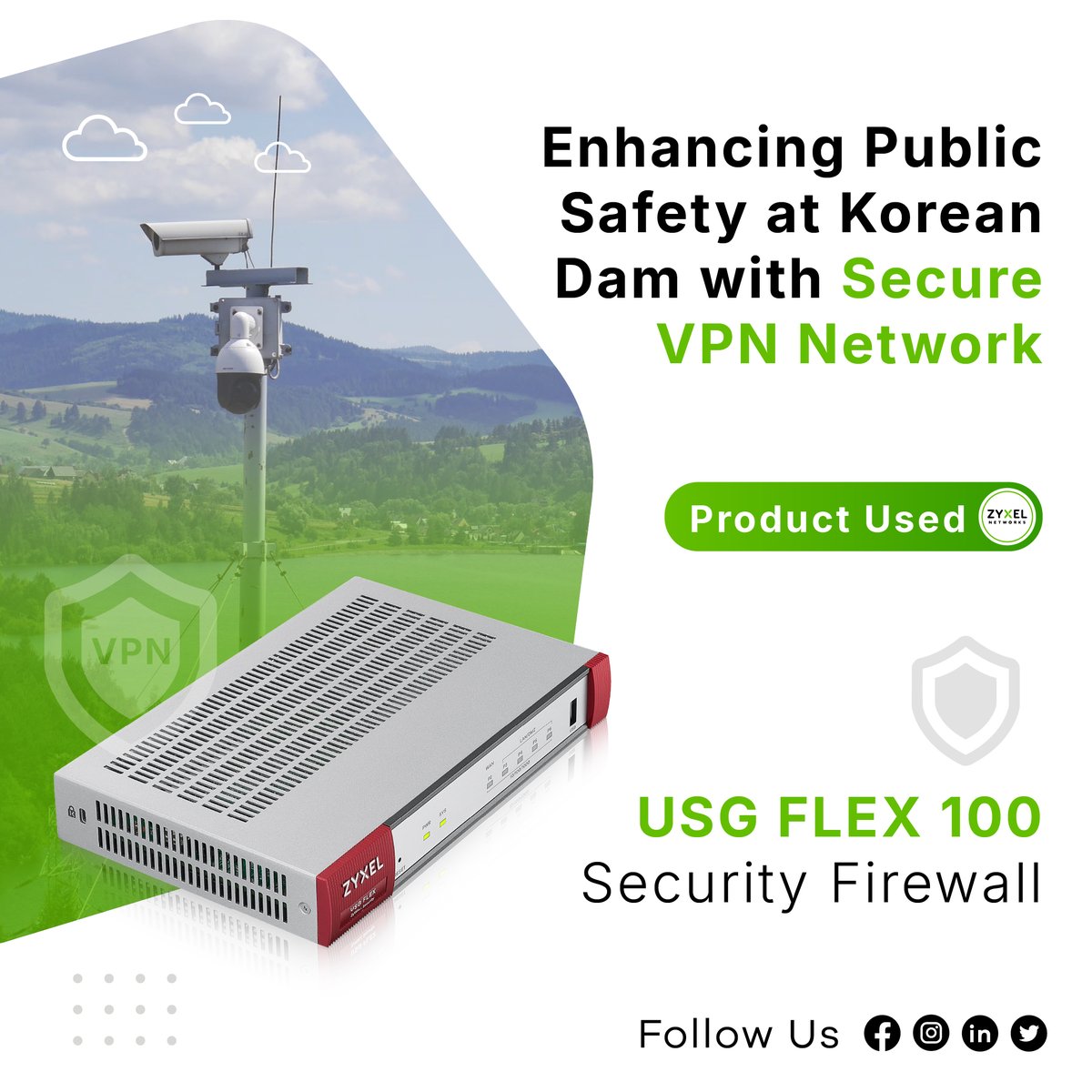 IndiaZyxel's tweet photo. Securing public infrastructure with Zyxel 🔐
See how a dam in South Korea enhanced public safety using Zyxel USG FLEX 100 and a secure VPN network.
👉 Read the case study: https://t.co/bZh3QzYbmz
#ZyxelNetworks #CaseStudy #PublicSafety #SecureVPN #NetworkSecurity #PublicUtilities https://t.co/f5LkZKxrK8