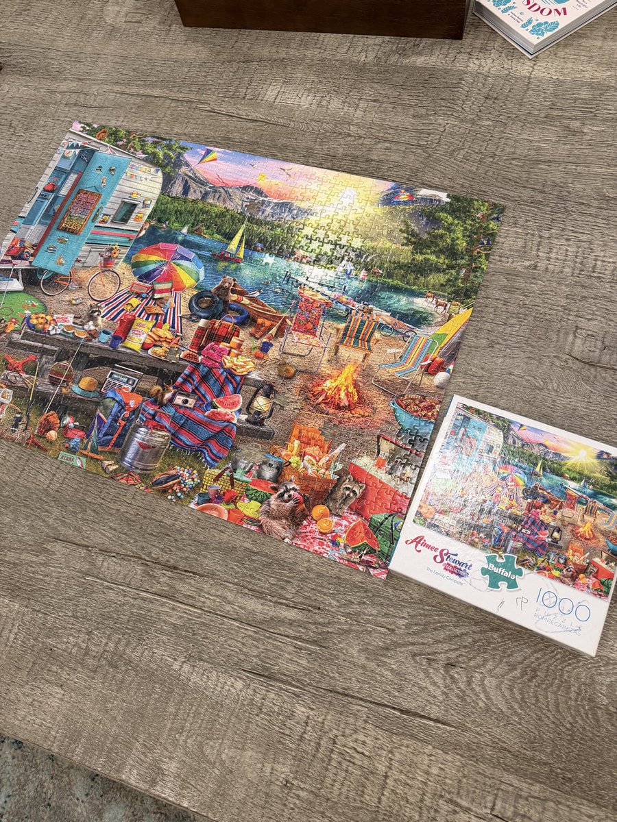 息子と共に、相当な時間をかけて1000ピースパズル完成！ と思ったら、6