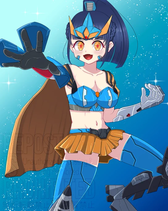 Commission໒꒱ クライアント様のTFOC擬人化、スキャッターちゃんの強化形態サイケデリットフォームを描かせて頂きました 元のデザインを踏襲しつつ、パワーアップした雰囲気を出せるように頑張りました ご依頼頂きありがとうございました #TFOC #commissionart