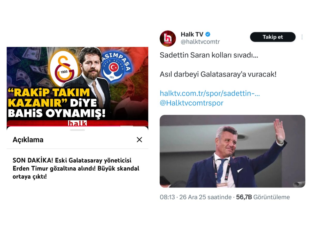 Galatasaray derdinizin sebebi nedir! <a href="/halktvcomtr/">Halk TV</a> 

Konuyla ve içerikle alakası olmayan, manipülasyon barındıran başlıklar, Galatasaray aleyhtarı başlıkların sebebi nedir?