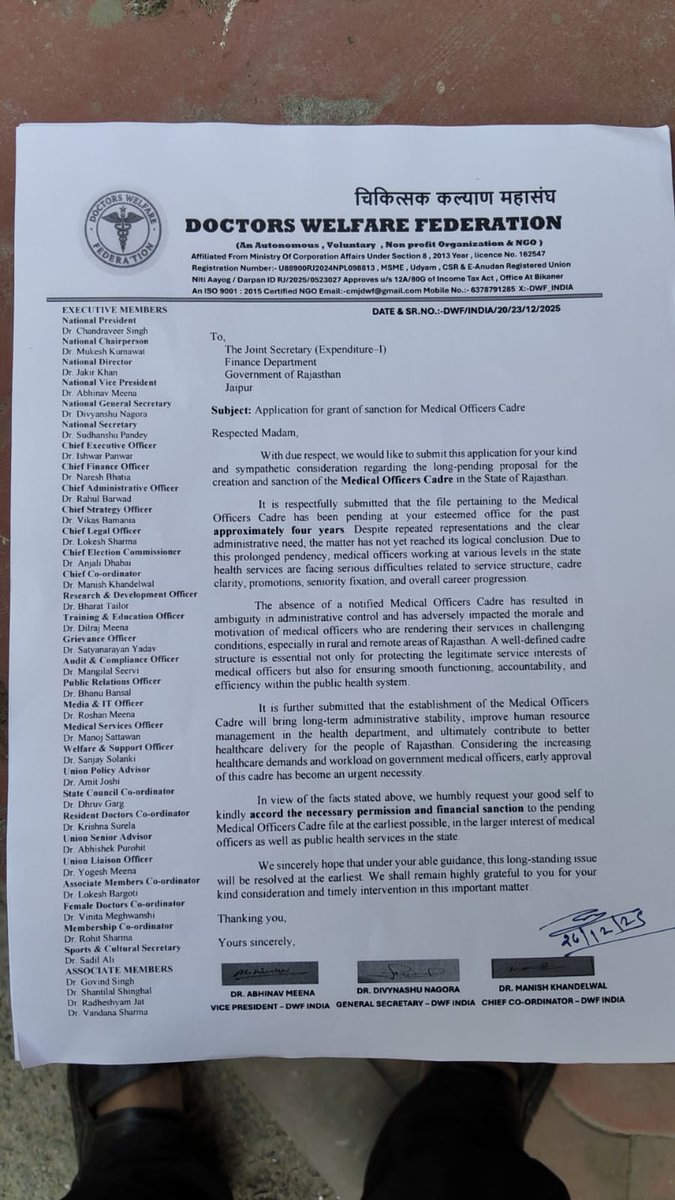 DOCTORS WELFARE FEDERATION tweet media