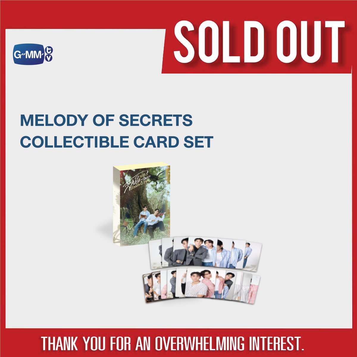 SOLD OUT! 🎉

🙏🏻 Thank you for an overwhelming interest in MELODY OF SECRETS COLLECTIBLE CARD SET.

#MelodyOfSecrets
#GMMTV