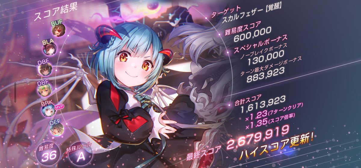 DroemonG's tweet image. いつもの編成。HP無属性吸収スコアタも時間の問題か。