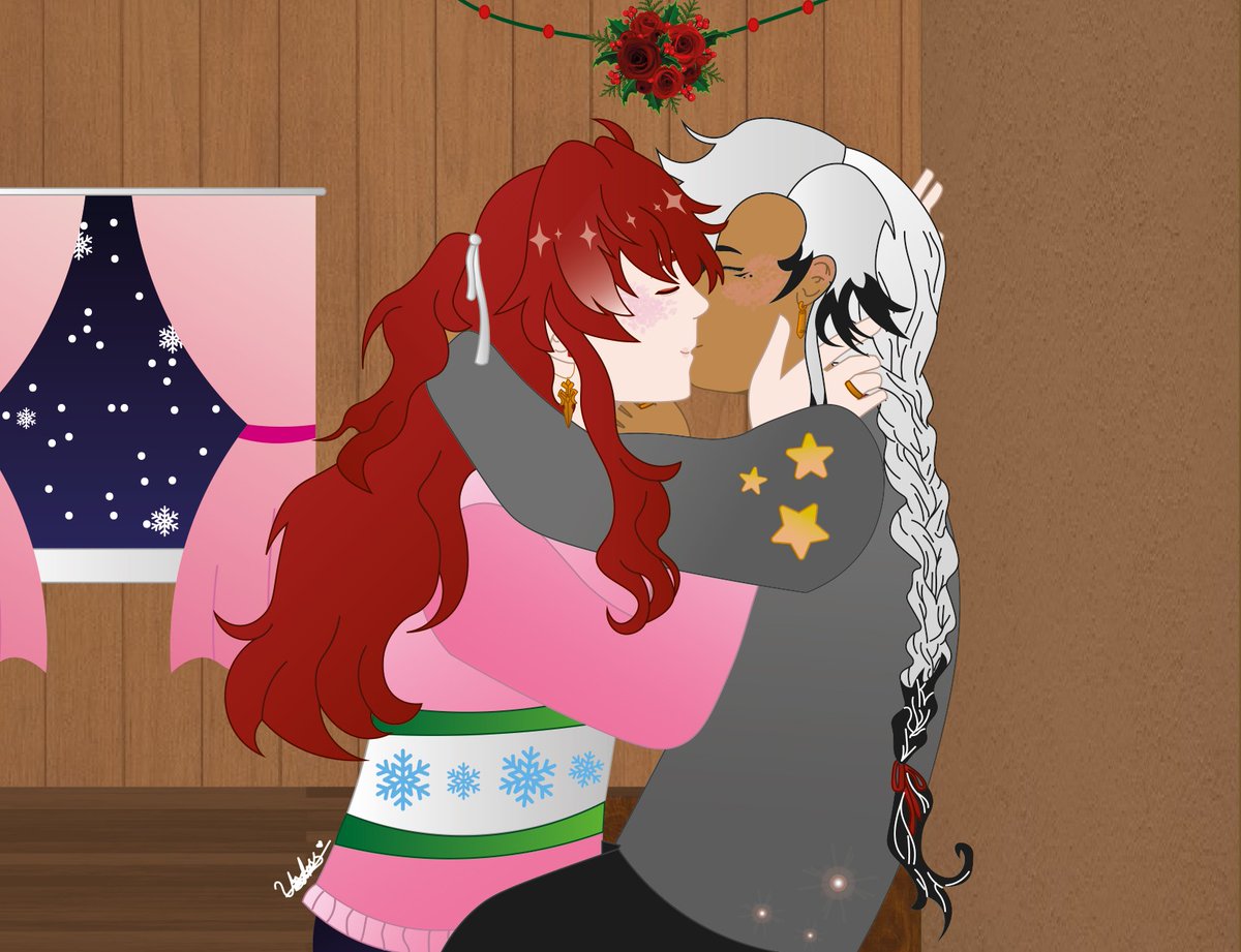 So... HAPPY VERY CHRISTMAS FOR YOU <a href="/Janettette8/">Janettettette</a>!!! ✨❄️💕🌲

Sorry if it took me a while to finish the drawing, it's the first time I've drawn them!! ☀️💗

I hoppe you like it and thank's to <a href="/argenthillsanta/">✦❅Roses & Revolvers Secret Santa❅✦</a> 🌹⭐💕

#argenthillsecretsanta #Argenthill