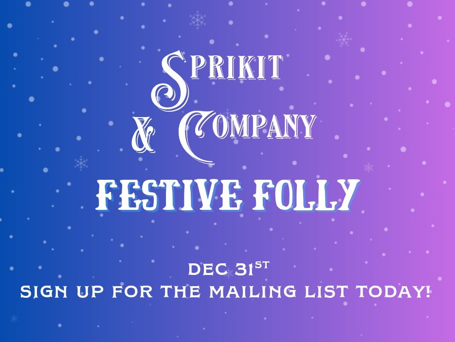 🎁 MERRY CHRISTMAS (sort of) 🎁 

I am delighted to announce SPRIKIT &amp; COMPANY: FESTIVE FOLLY, a free short story out DEC 31st. 

You simply need to sign up for my mailing list using the link below to get your e-copy! 👇🔗