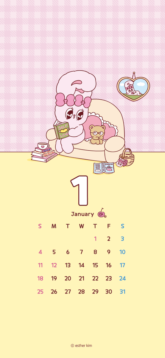 Estherbunny_JP's tweet image. 1がつのカレンダー📅
プレゼント🐰💖

2026ねんは　どんないちねんになるかな？🎀