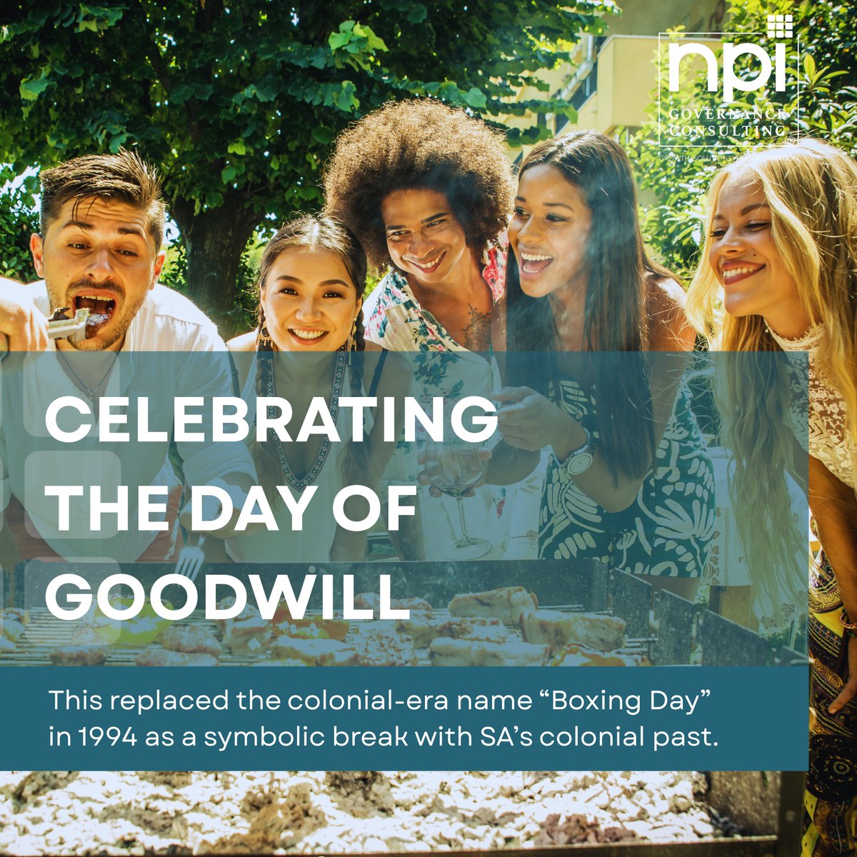 NPIGovSolutions's tweet photo. Wishing everyone a joyful Day of Goodwill from our whole Team — may your beach towels be sandy, your braai smoke fragrant and your goodwill abundant.

#DayOfGoodwill #NPI https://t.co/258Rnjo1s7