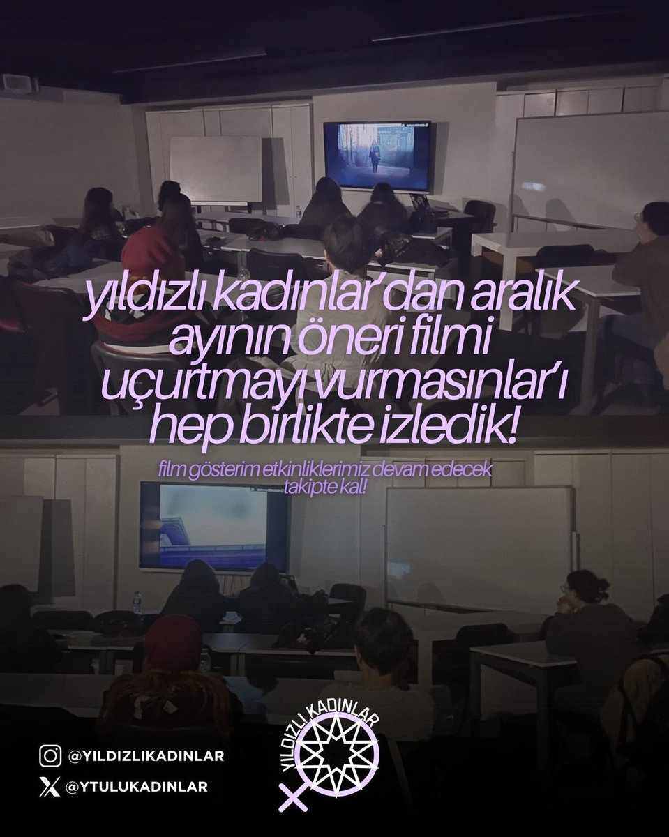 Aralık ayı film önerimiz Uçurtmayı Vurmasınlar’ı hep birlikte izledik.
Film gösterimlerimiz devam edecek, takipte kal💟