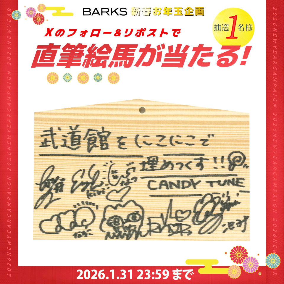 ＼✨ フォロー＆リポストで応募 ✨／
🎍【BARKS新春企画】🎍

「CANDY TUNE 2026年の抱負」
直筆絵馬プレゼント🎁
1月31日（土）23:59まで

① <a href="/barks_news/">BARKS編集部</a>をフォロー
② このポストをリポスト

応募詳細は下記
x.gd/DKJ1y

#CANDYTUNE #きゃんちゅー #BARKS