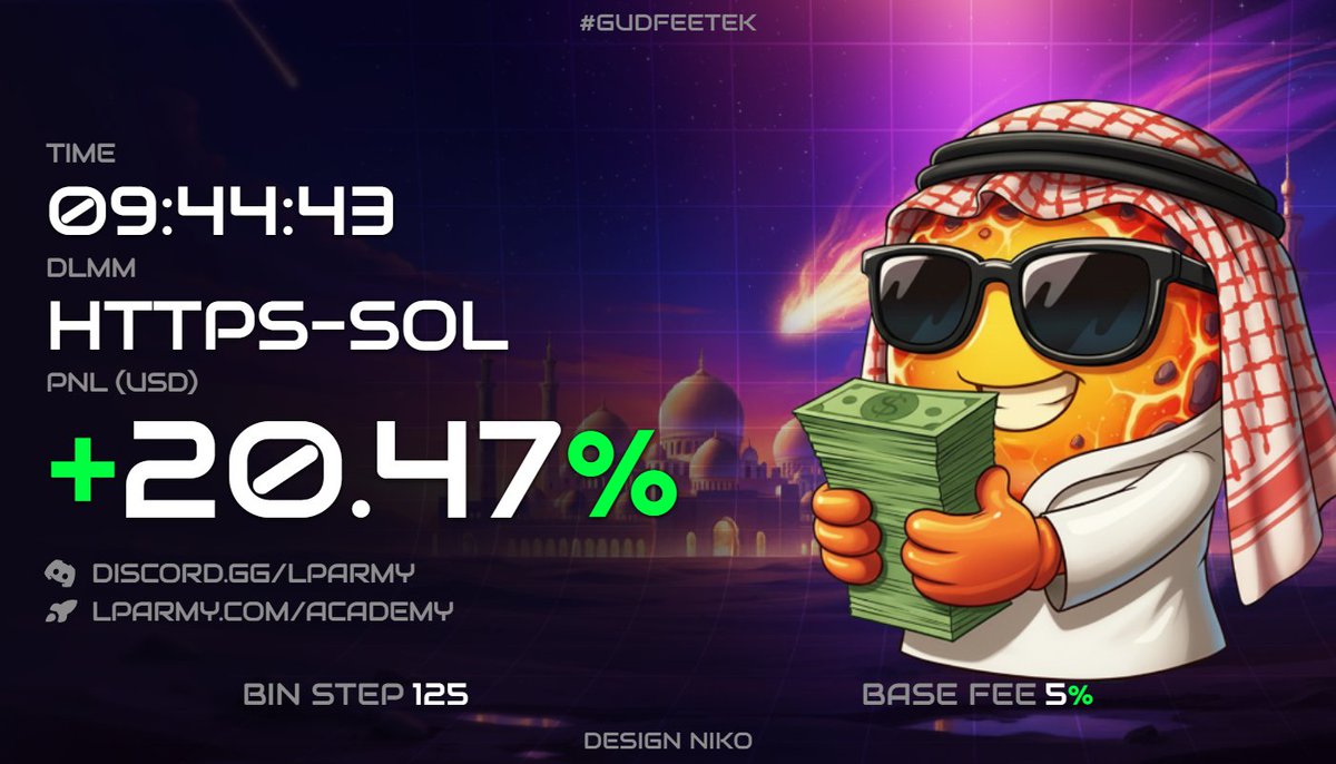 Quick tip! Many new LPs face heavy losses because they use the wrong strategies. Here’s my advice:

If a coin is under $1M MC and less than 24 hours old, always use a wide range. It’s tempting to use narrow bins to "eat" more fees, but remember low MC coins can fluctuate 30% in