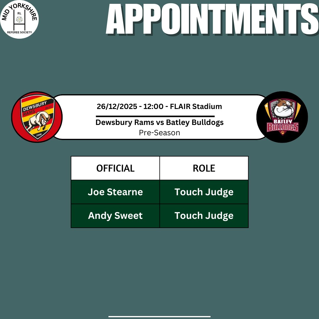 Mid Yorkshire RL Referees Society tweet media