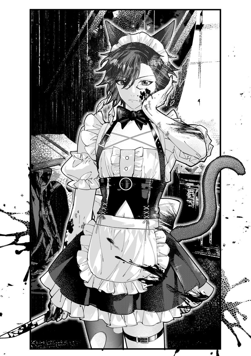 tuki9sin's tweet image. 猫猫女仆干啥都行😋