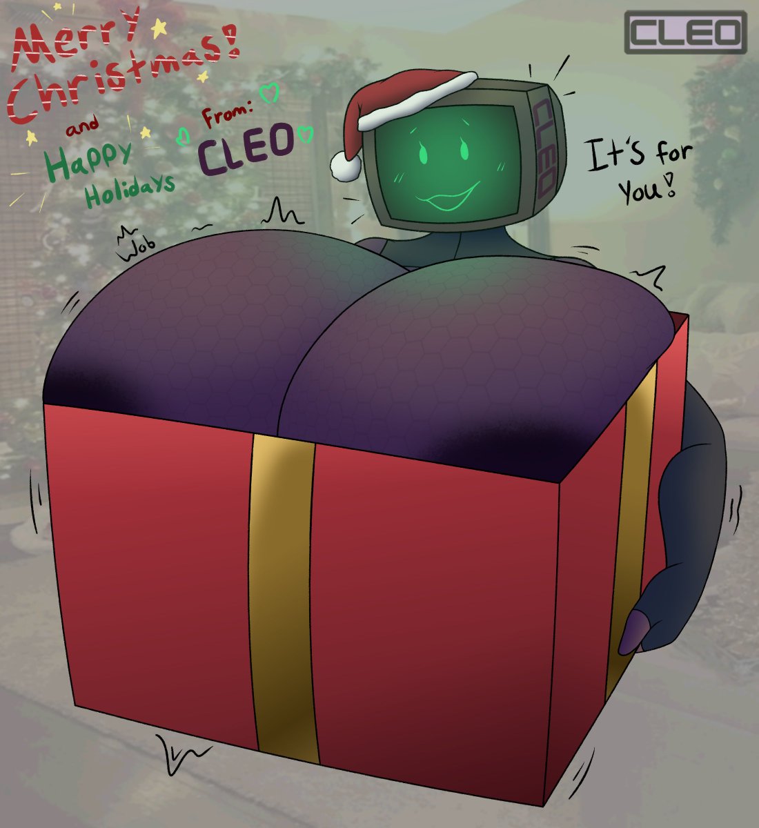 CleoTheRobot's tweet photo. Cleo has a present for you! Merry Christmas and Happy Holidays! https://t.co/XmNDUCBaKu