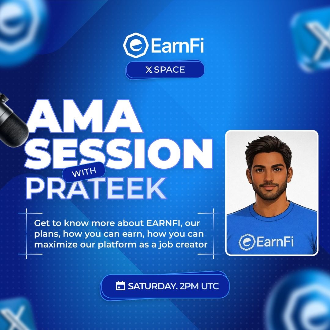 EarnFidotfun's tweet image. We’re going live for an AMA this Saturday at 2 PM UTC.
Pull up, ask questions, and get clarity on where EarnFi is headed.

👉 Share this post
👉 Invite your friends
Let’s pack the space and show up strong.