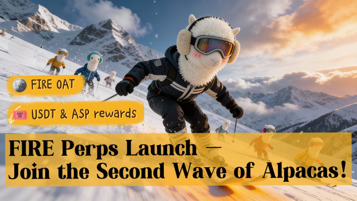 fiamma_labs's tweet image. 🚨 Alpaca Galxe Quest — Phase 2 is LIVE 🦙🔥

Phase 2 kicks off with Perpetual Trading on FIRE 🚀
Trade perps powered by Hyperliquid — fast, liquid, mobile-first.

🎯 Complete the Phase 2 Galxe tasks to earn:
🪙 ExclusiveFIRE OAT
🎟️  ASP rewards &amp;amp; USDT

The next wave of Alpacas…