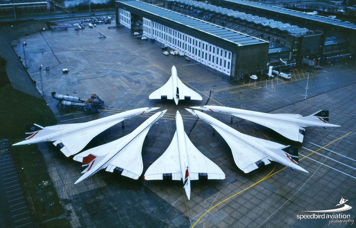 40 years ago today - Boxing Day 1985 - Adrian Meredith captured these unique photos of 6 <a href="/British_Airways/">British Airways</a> #Concorde at <a href="/HeathrowAirport/">Heathrow Airport</a> 

So unique that 2 of the fleet were still in the Negus livery whilst 1 Concorde remained in New York.

concordephotos.com

#Speedbird
