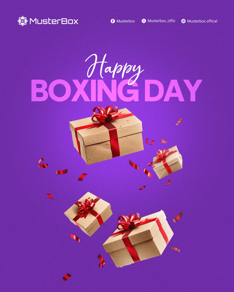 musterbox_offic's tweet photo. Unwrap joy this Boxing Day with MusterBox – where every gift is a new surprise! 🎁✨ 

#BoxingDay #HappyBoxingDay #MusterBox #GiftJoy #HolidayVibes #SeasonOfGiving #UnwrapHappiness #FestiveSeason #BoxingDaySales #CelebrateWithMusterBox https://t.co/IL4LLdDS82