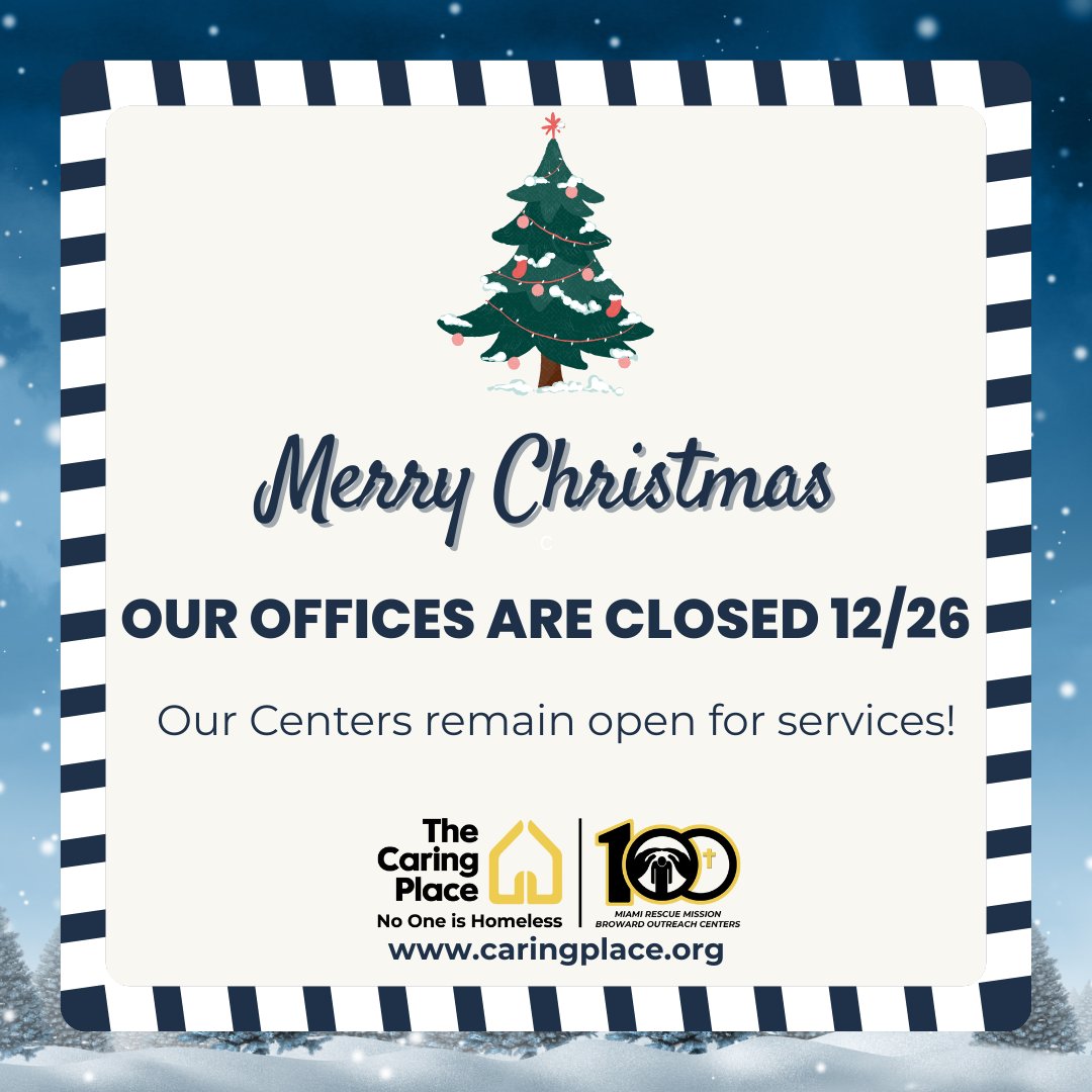 No1isHomeless's tweet image. In observance of Christmas, our offices will be closed on December 26. Our centers remain open to serve those in need. Wishing everyone peace, hope, and joy this holiday season. #Christmas #CommunityCare #ICare #No1isHomeless