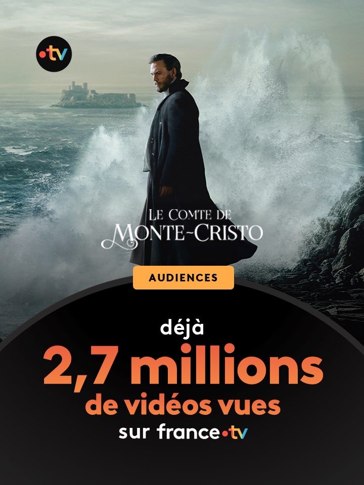 francetvpro's tweet photo. #Audiences | @FranceTV
La série-évènement « Le Comte de Monte-Cristo » disponible en intégralité sur https://t.co/JqV7mXAoWY
Avec #SamClaflin #AnaGirardot #JeremyIrons ✨
🎥Real : #BilleAugust
▶️Rdv ce soir à 21.10 sur France 2 pour les 4 premiers épisodes https://t.co/lI56WzpSsO
