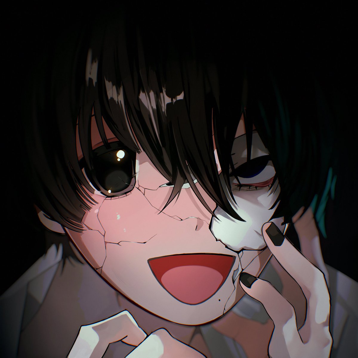 SoulK_ll's tweet photo. Broken Mask art trend with my oc Aoi https://t.co/Vcm97Hyoy5