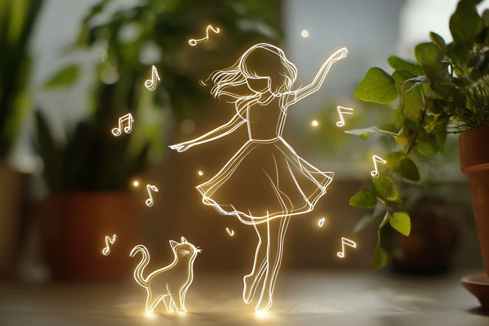 Glow-line kids drawing examples