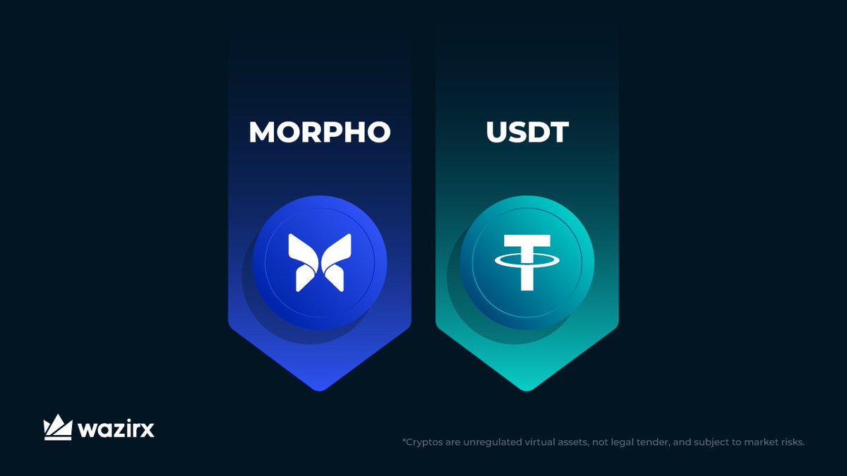 ⚡️ MORPHO/USDT trading is live on WazirX ⚡️ You can now buy, sell, and trade  $MORPHO in the USDT market of WazirX! @MorphoLabs Before you start trading  $MORPHO: » Follow @WazirXIndia »