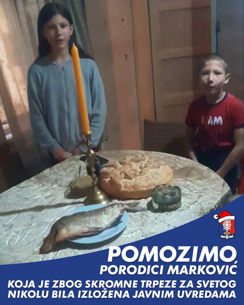 Pomozimo porodici Marković i pokažimo da su empatija i solidarnost jače od ružnih komentara. Njihova skromna trpeza za Svetog Nikolu postala je viralna, a porodica je umesto razumevanja doživela ponižavanje. Sada im je potrebna naša podrška.

Stupili smo u kontakt sa porodicom iz