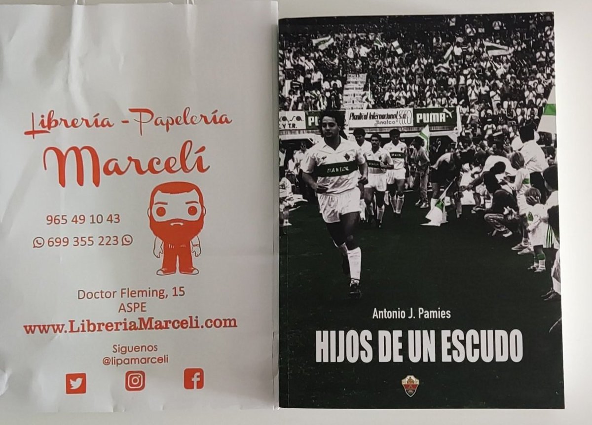 Como siempre dejo las cosas para última hora, pues ha costado, pero lo he encontrado en <a href="/LiPaMarceli/">Librería Papelería Marcelí</a> de Aspe.

<a href="/Yoi2k/">Asier</a> ya tiene en su poder el libro de <a href="/Apamies71/">Antonio J. Pamies</a> Hijos de un escudo. Un paseo genial por la historia centenaria del Elche Club de Futbol.
