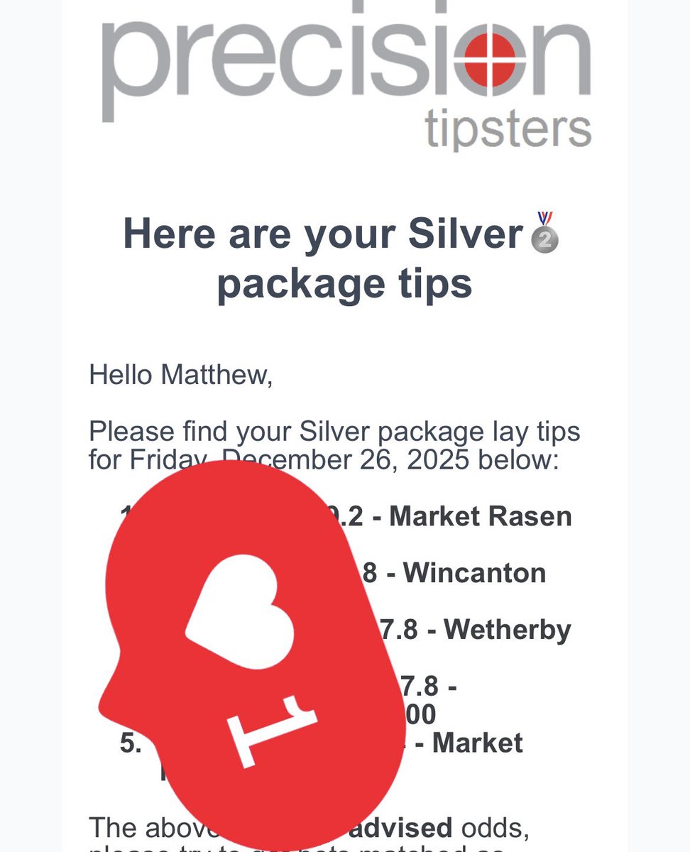Precisiontips1's tweet image. Boxing Day racing = hype everywhere.
That’s when favourites get exposed 👇

🏇 Wincanton 12:53, 14:03
🏇 Wetherby 13:00, 14:10, 14:45
🏇 Market Rasen 13:47, 15:32
🏇 Wolves 13:50, 15:00

precisiontipsters.co.uk

#BoxingDayRacing #HorseRacing #LayBetting #BetSmarter #RacingTips