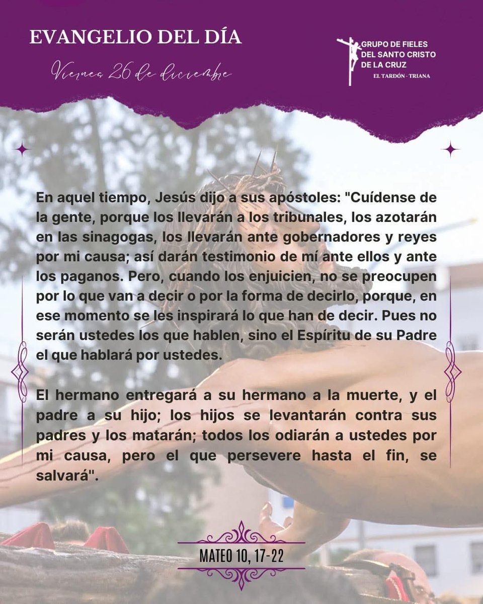 #EVANGELIO | “𝐄𝐋 𝐐𝐔𝐄 𝐏𝐄𝐑𝐒𝐄𝐕𝐄𝐑𝐄 𝐇𝐀𝐒𝐓𝐀 𝐄𝐋 𝐅𝐈𝐍𝐀𝐋, 𝐒𝐄 𝐒𝐀𝐋𝐕𝐀𝐑𝐀́”

𝐌𝐚𝐭𝐞𝐨 𝟏𝟎, 𝟏𝟕-𝟐𝟐

📲#CristoCruz
