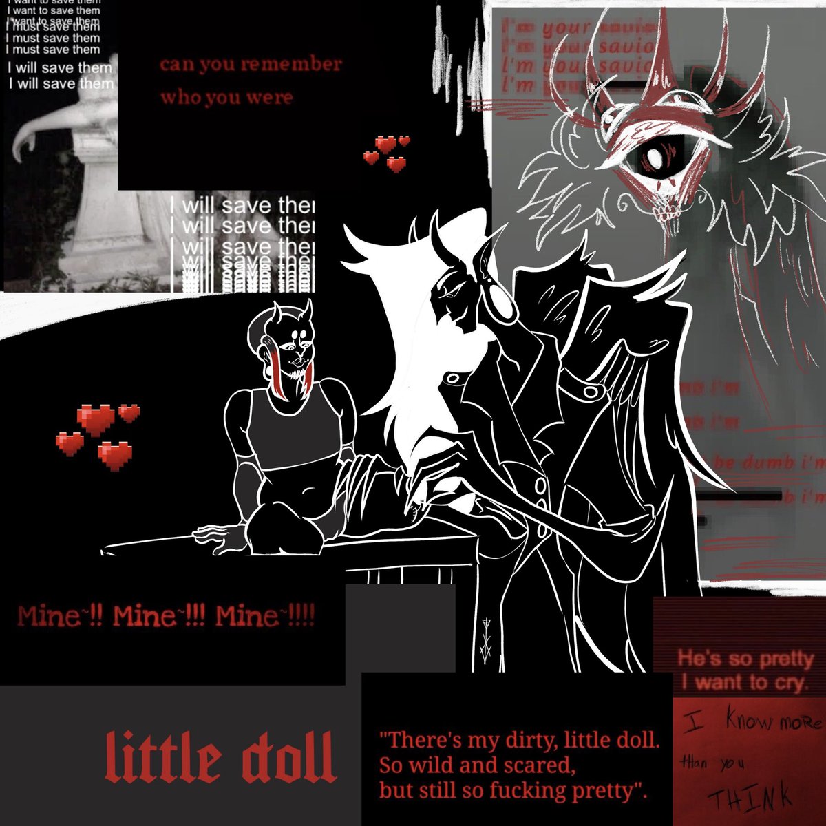 EtherealDoodlez's tweet photo. Little Doll❤️🖤🤍🩸💫🔪 https://t.co/XJFUqXIQGg