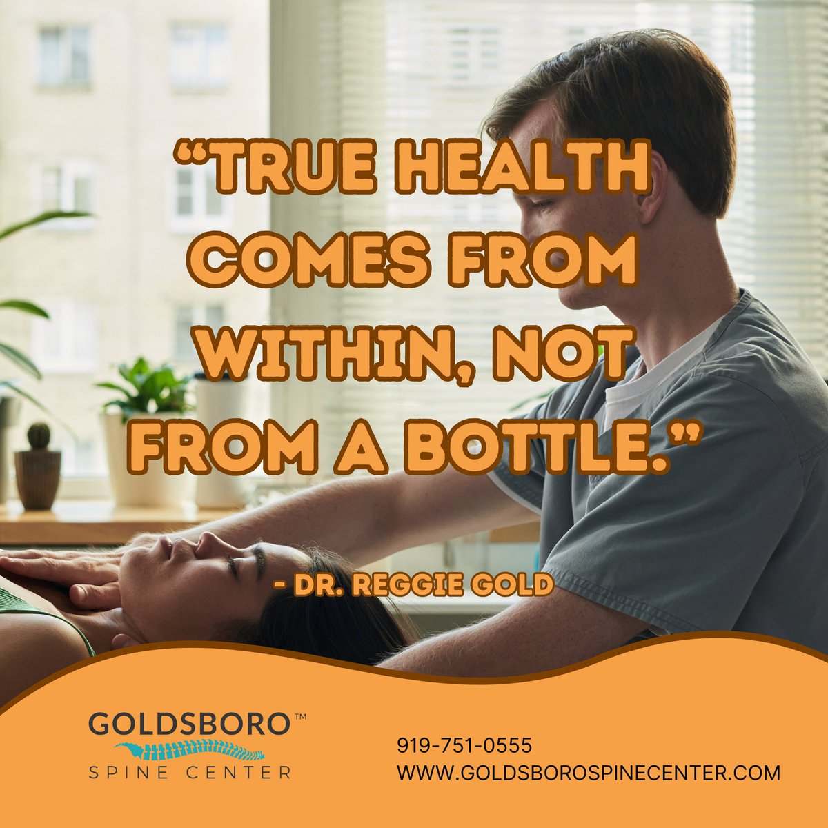 GoldsboroSpine's tweet photo. “True health comes from within, not from a bottle.”

☎️ 919-751-0555
💻 https://t.co/StPK376ZkU
#goldsborospinecenter 
#spinalalignment 
#health
#healthandwellness 
#chiropractic 
#chiropractor   
#spine https://t.co/nNIJHz2Kqk