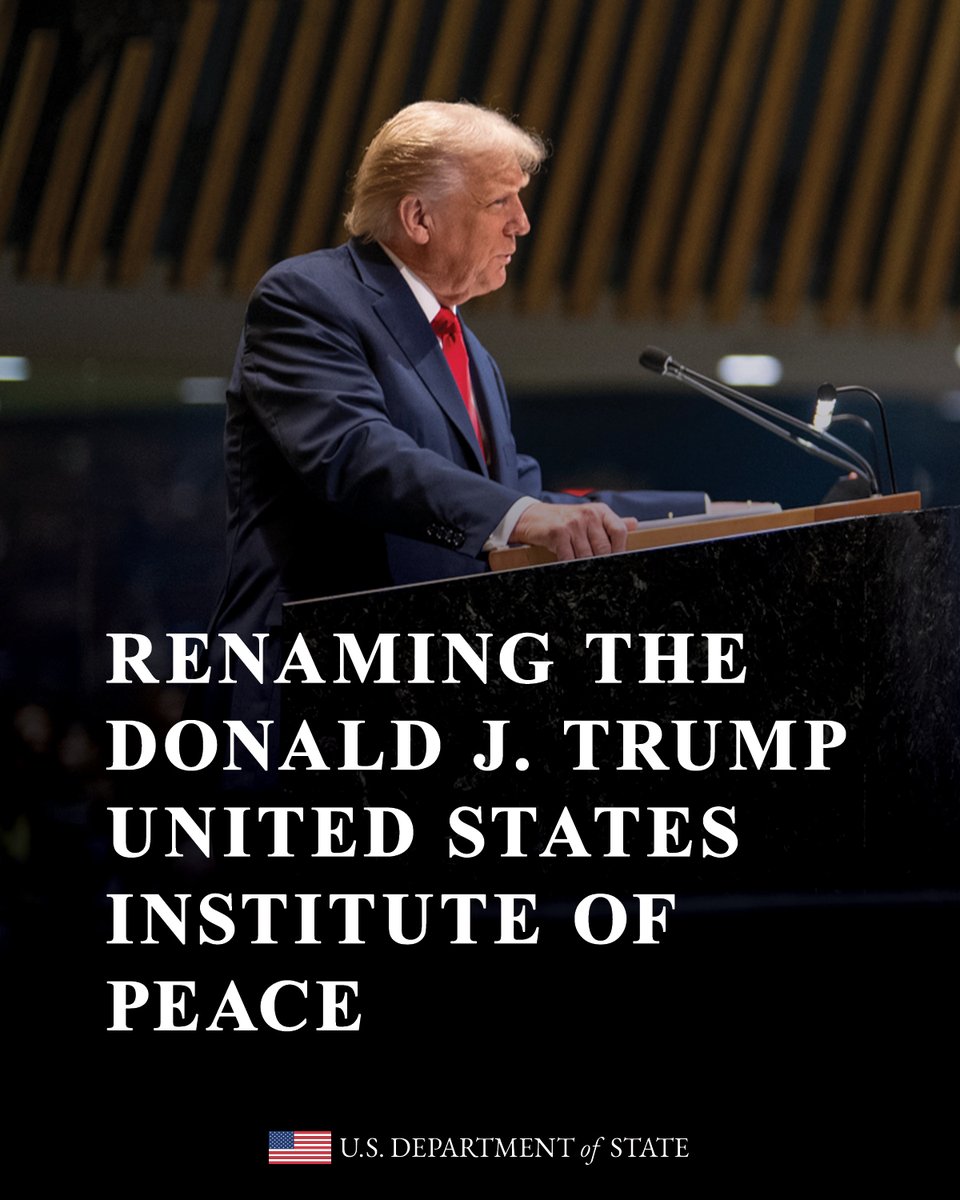 StateDept's tweet image. President Trump has ushered in a new era of peace through strength. Because of his commitment to the cause of peace around the world, America is respected again on the world stage.