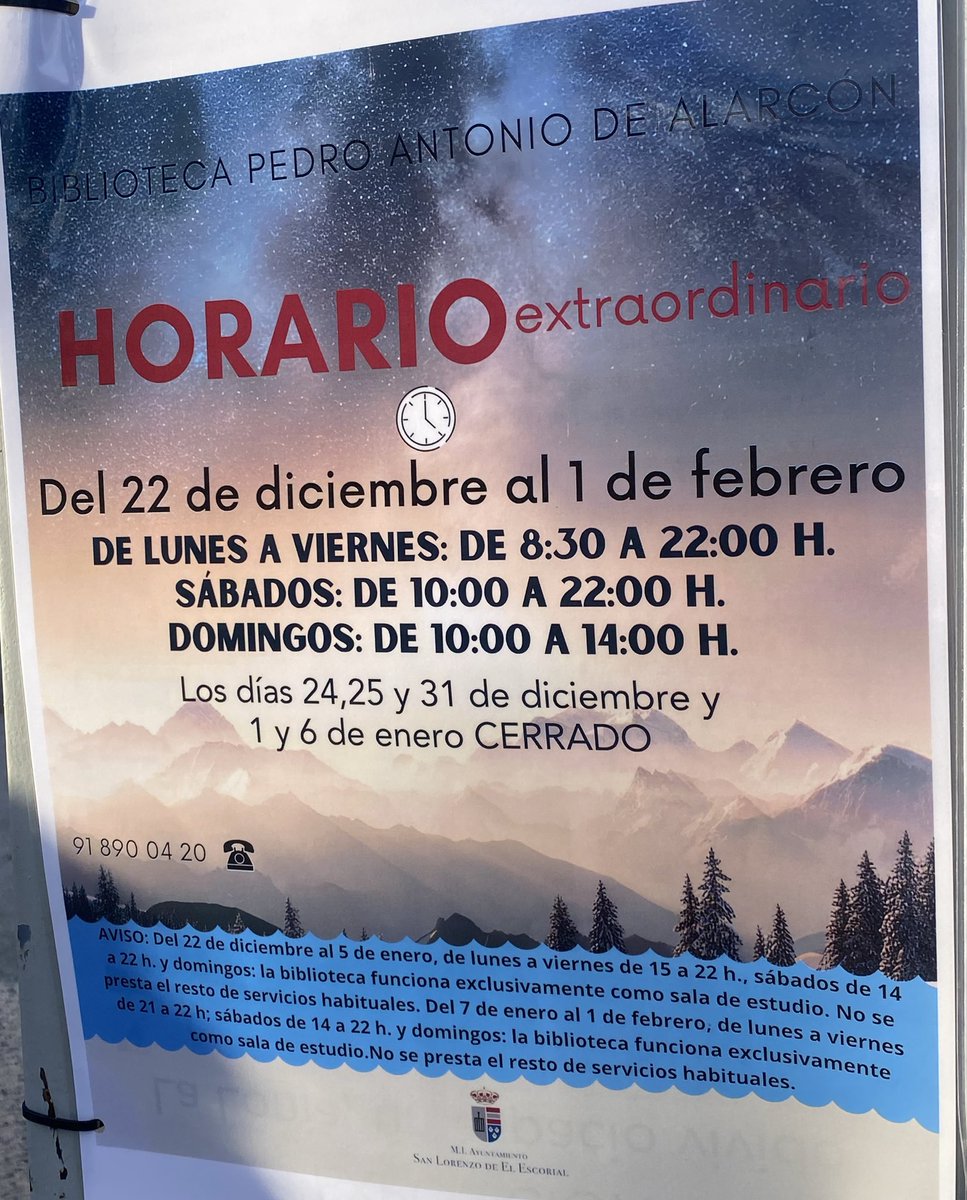 pizar__'s tweet photo. Vergonzosa la actitud de la Biblioteca Municipal Pedro Antonio de Alarcón de San Lorenzo de El Escorial. Este viernes 26 de noviembre, ha dejado a un gran número de estudiantes universitarios, estudiantes de bachillerato, y opositores, tirados sin avisar https://t.co/FYq4zACh69
